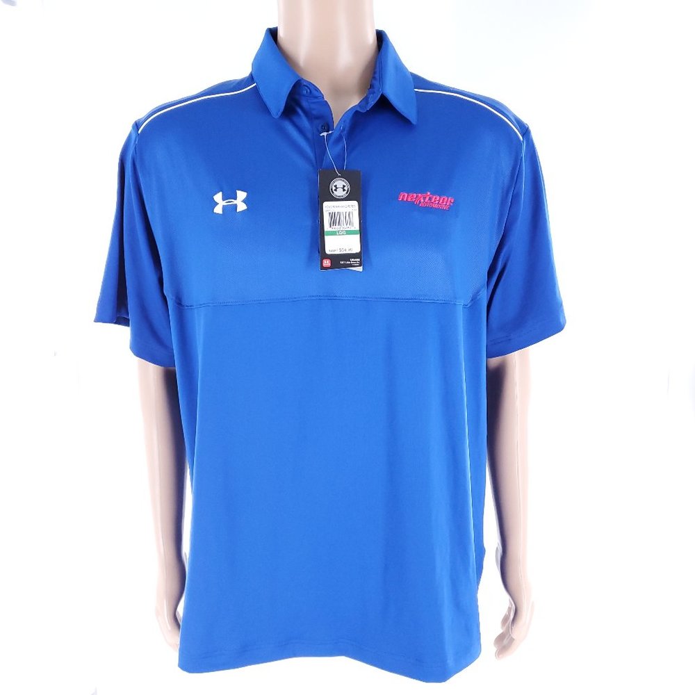 Under Armour Men Polo Shirt Short Sleeves "Nexteer Automotive" Blue Size L - NWT